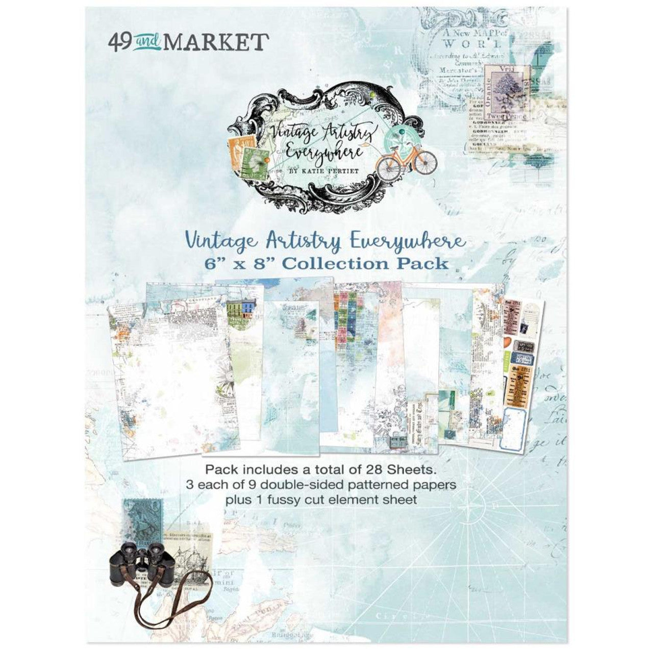 49 and Market Vintage Artistry Everywhere 6 x 8 Collection Paper Pack